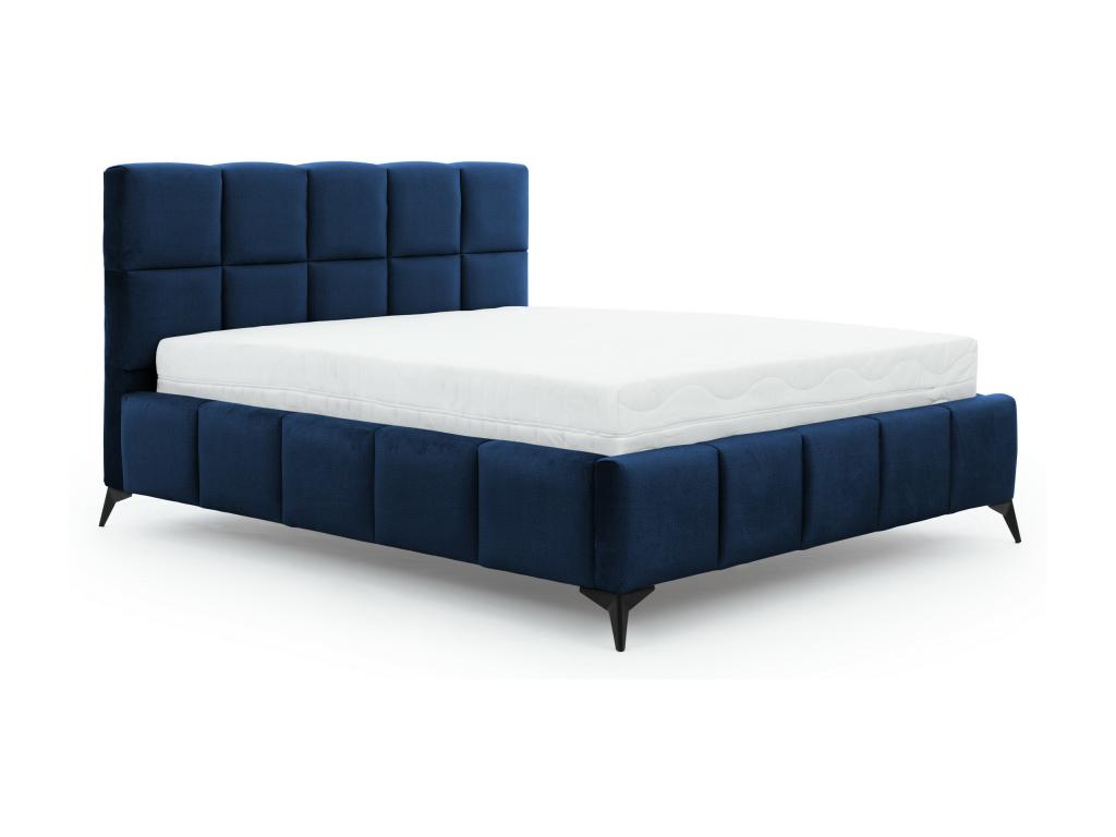Letto in velluto blu, 180 x 200 cm