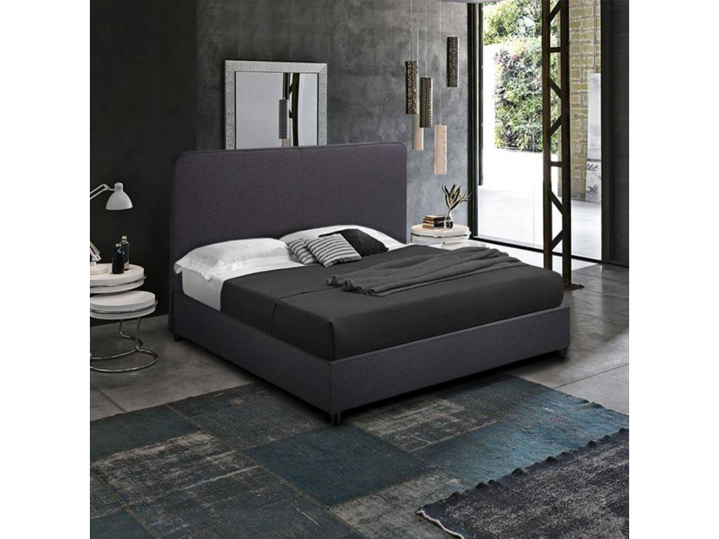 Letto in tessuto grigio, 120 x 190 cm