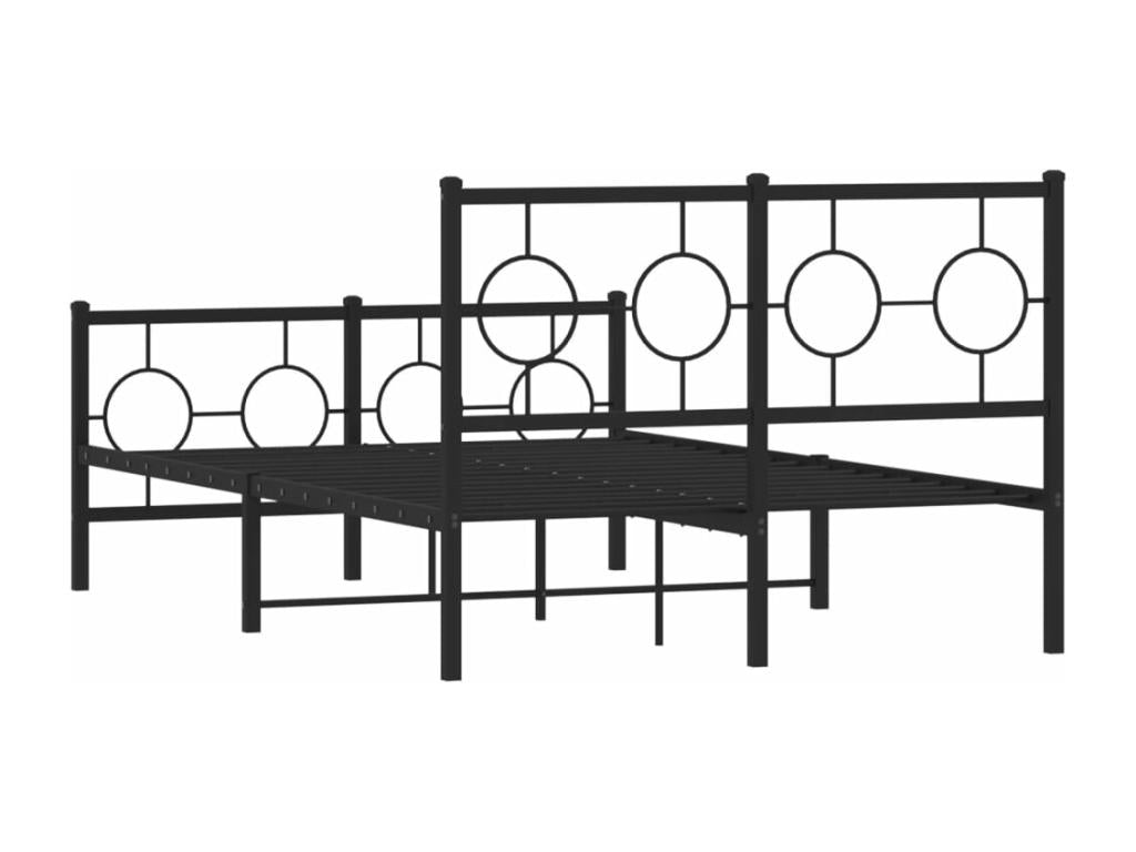 Struttura letto in metallo nero, 120 x 190 cm