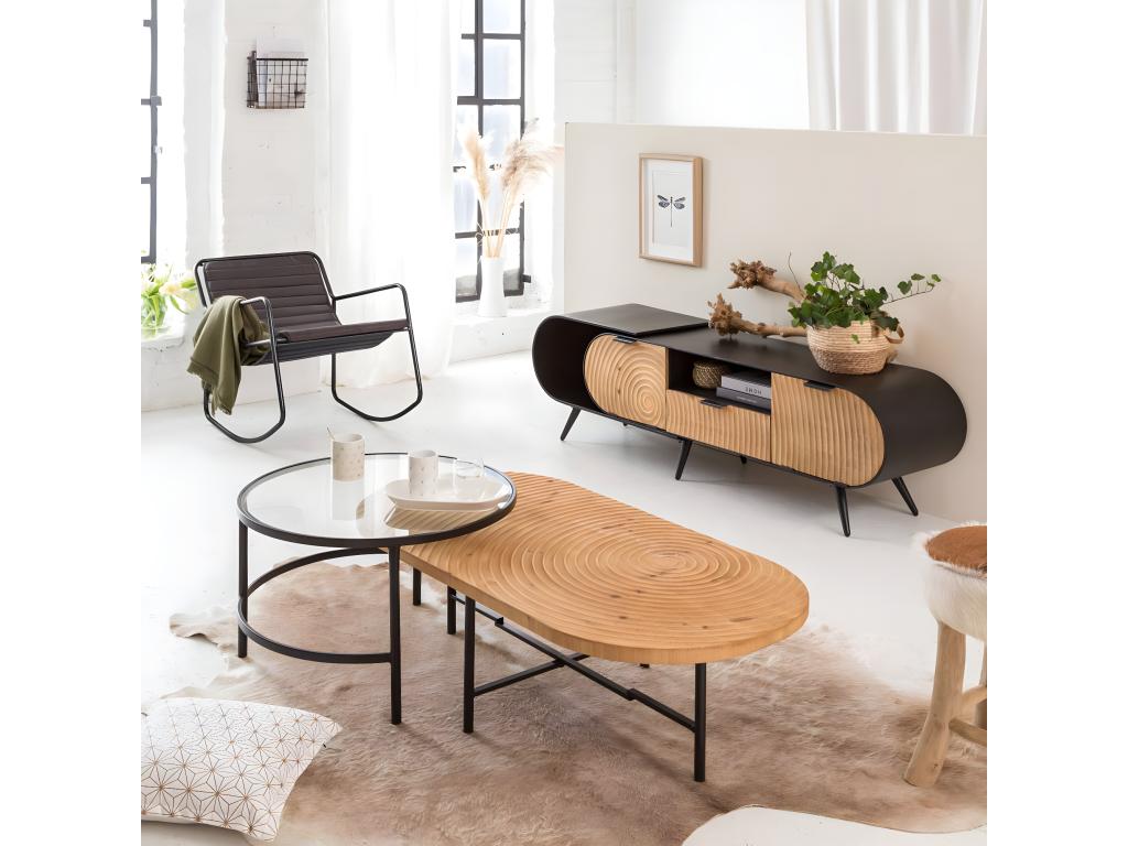 Sedia in pelle nera - dlz1766572321217