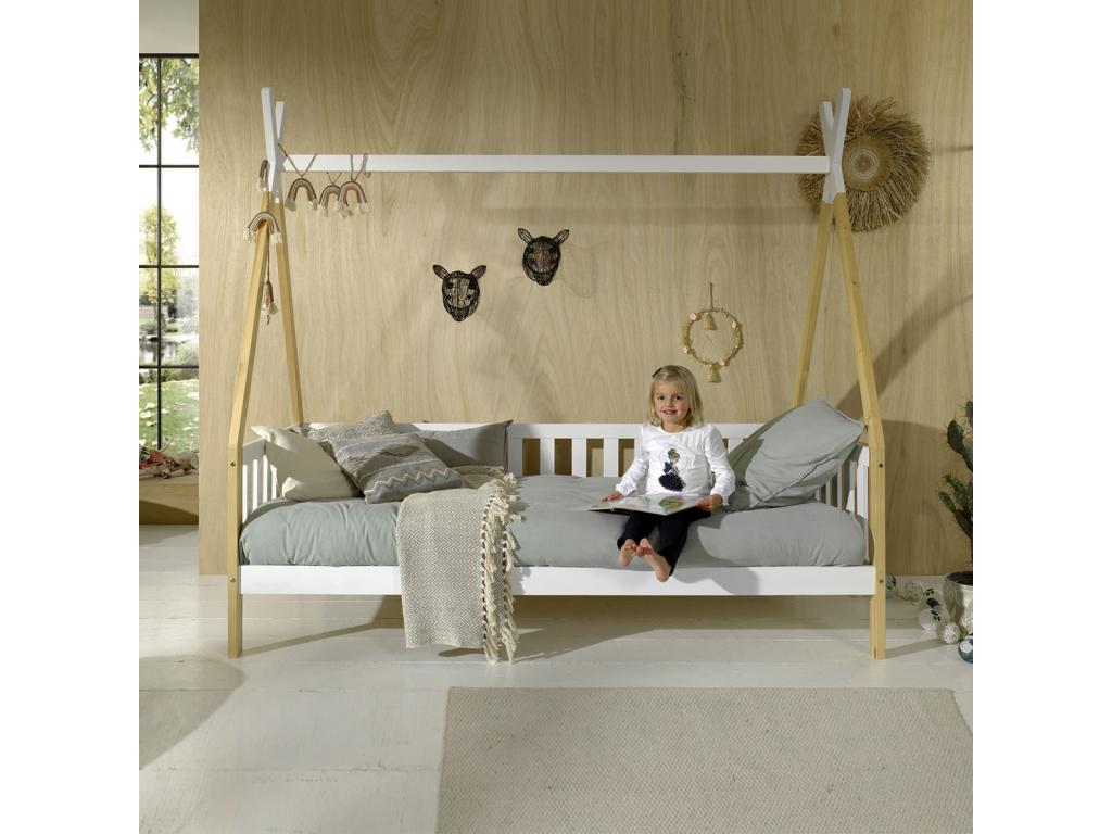 Letto in legno di pino bianco, 90 x 200 cm