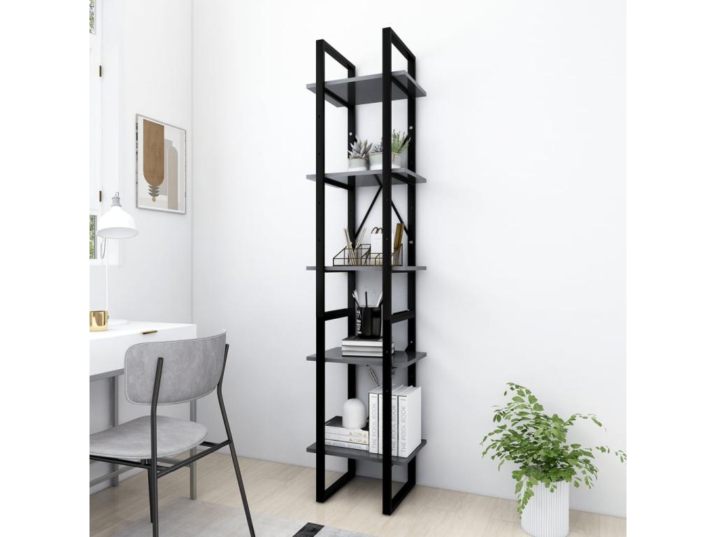 Libreria grigia, 40 x 30 x 175 cm