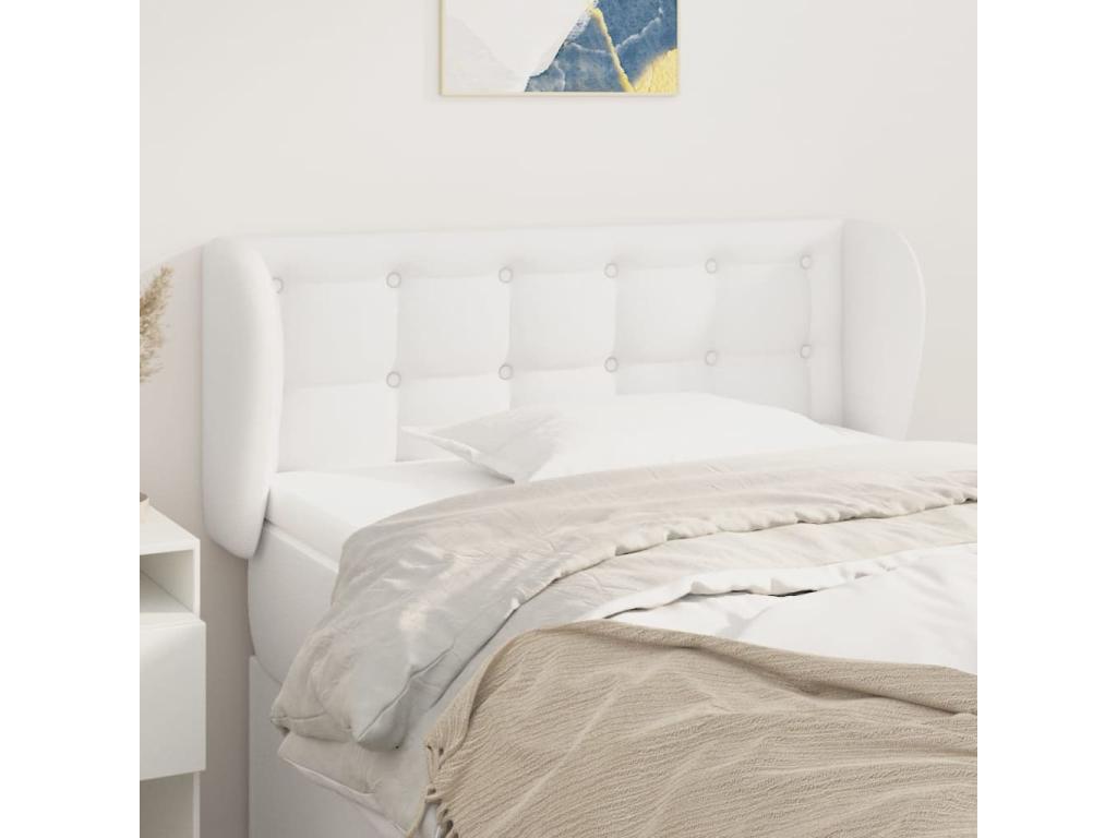 Letto in similpelle bianca, 93 x 23 x 78 cm