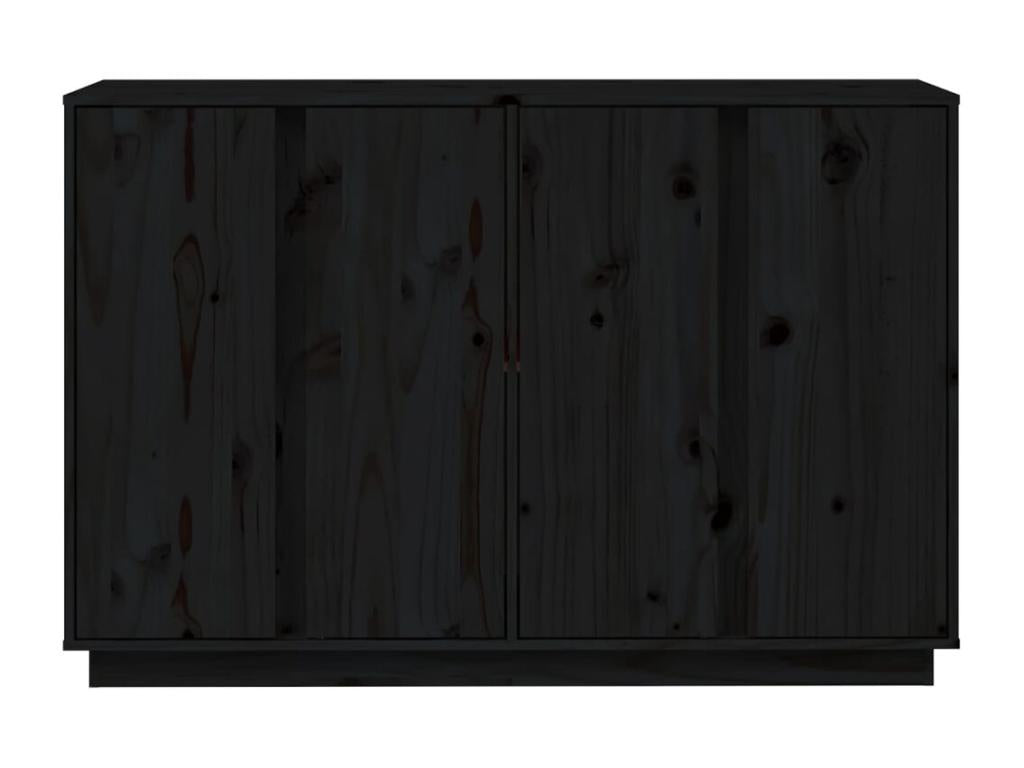 Credenza in legno massello nero, 120 x 35 x 80 cm