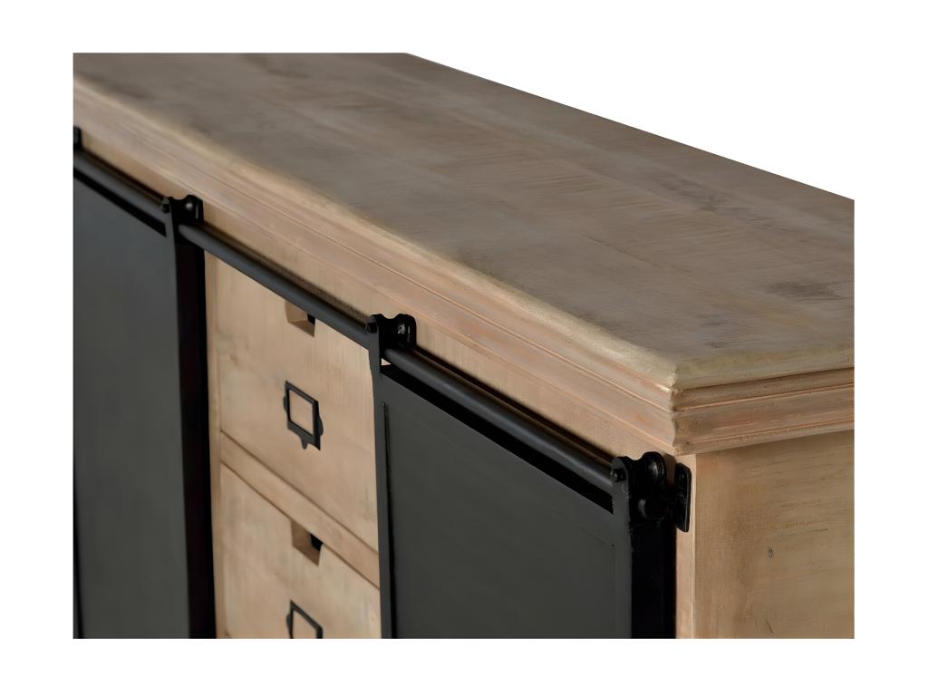 Credenza in metallo nero, 85 x 40 x 160 cm