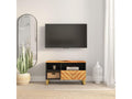 Mobile TV in legno massello marrone, 80 x 33,5 x 46 cm