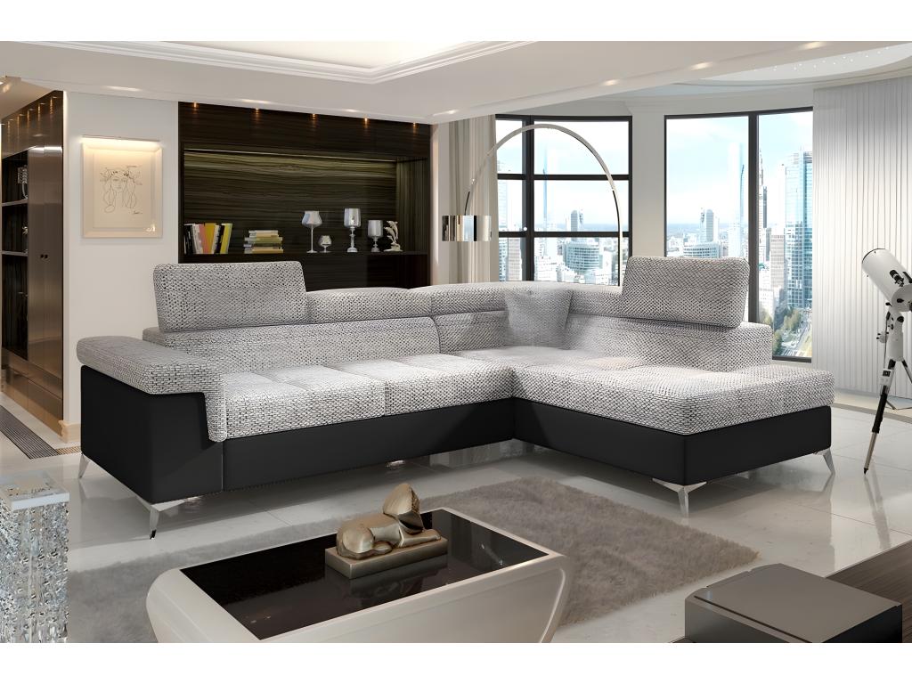 Divano letto in tessuto grigio