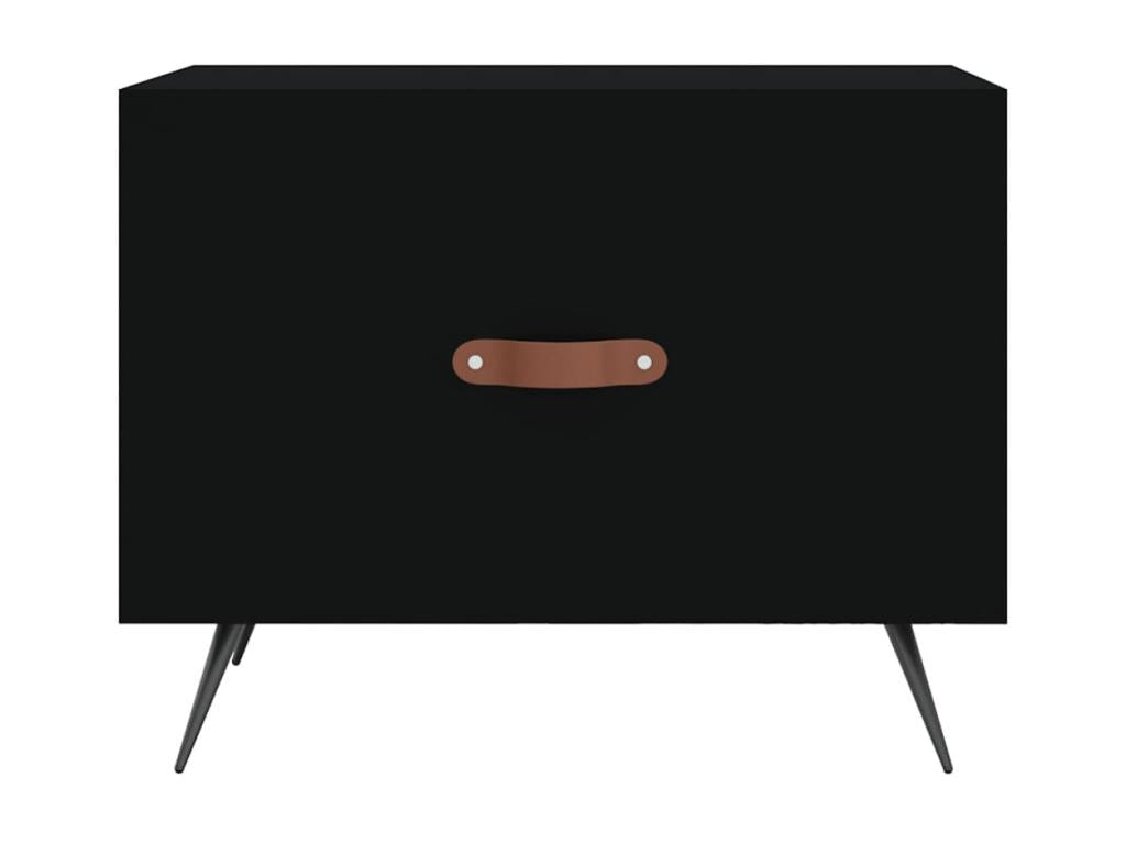 Tavolino da caffè in legno ingegnerizzato nero, 50 x 50 x 40 cm