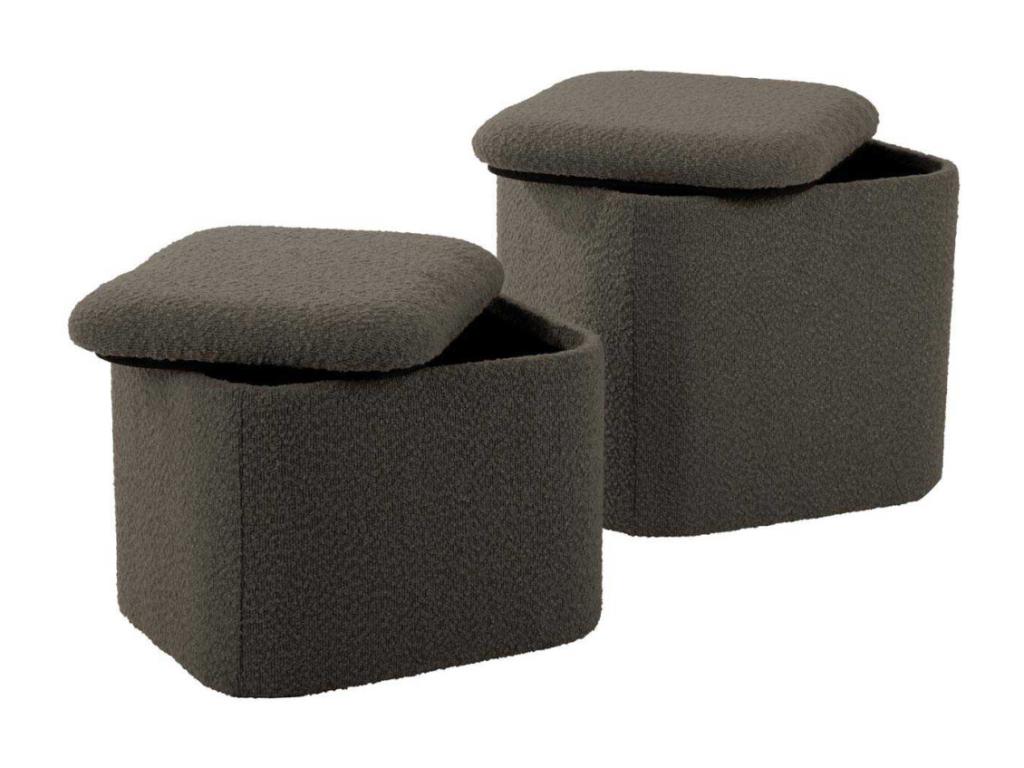 Pouf in tessuto bouclé verde