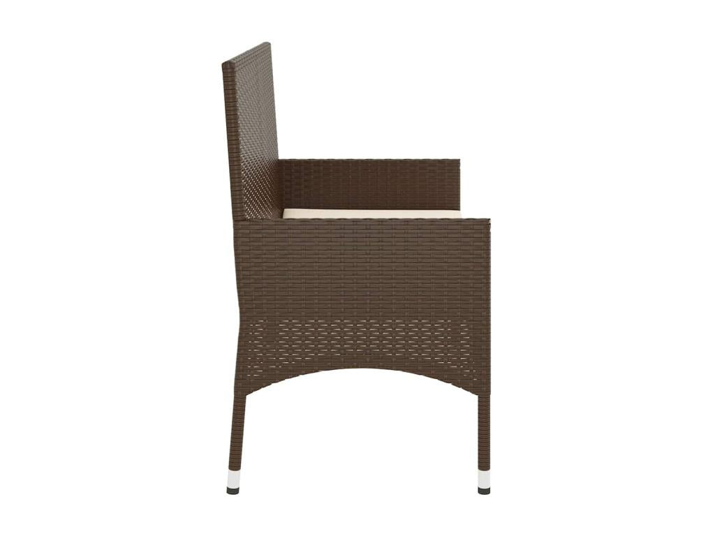 Panca in vimini intrecciato in resina marrone