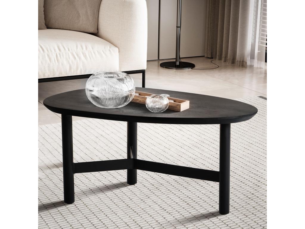 Tavolino da caffè nero, 86 x 50 x 37 cm