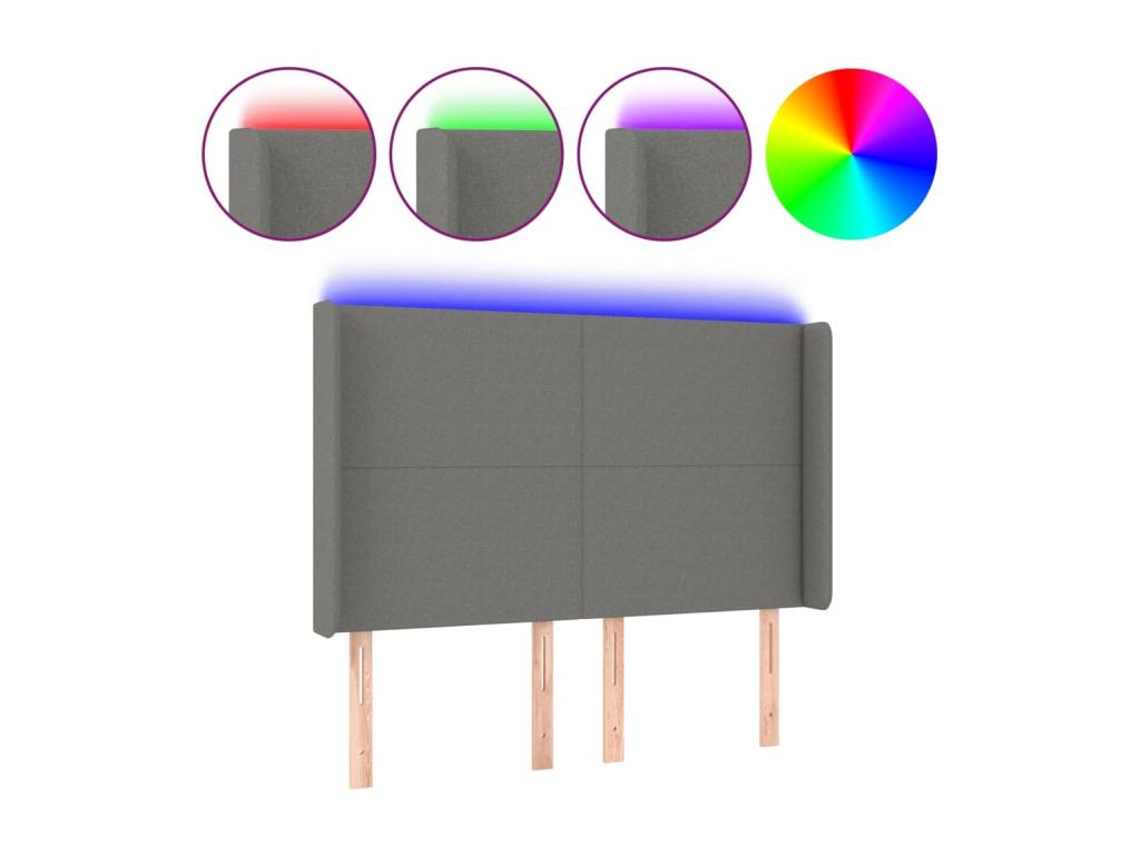 Letto in tessuto grigio, 147 x 16 x 118 cm