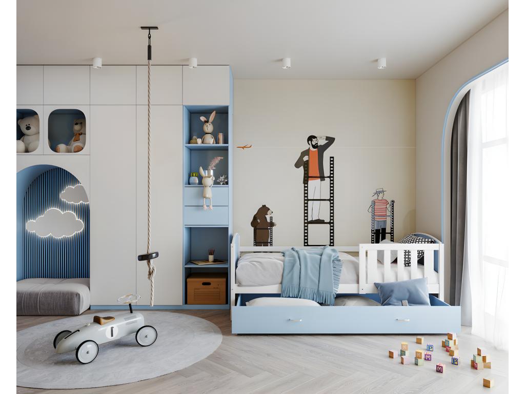 Materasso blu, 90 x 190 cm