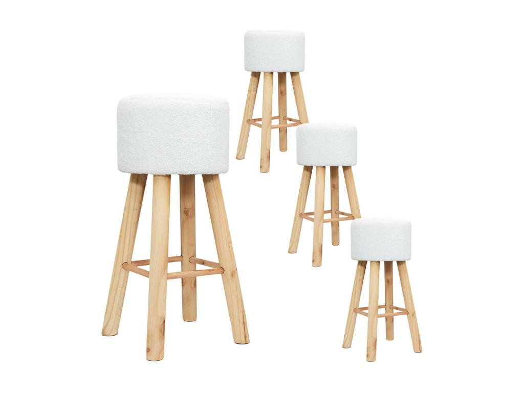 Mobili per la casa in tessuto bouclé naturale