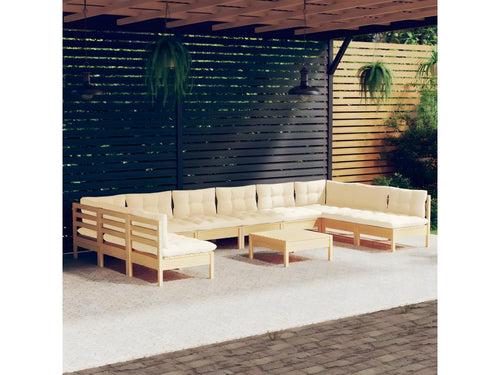 Set di mobili da esterno in legno di pino beige