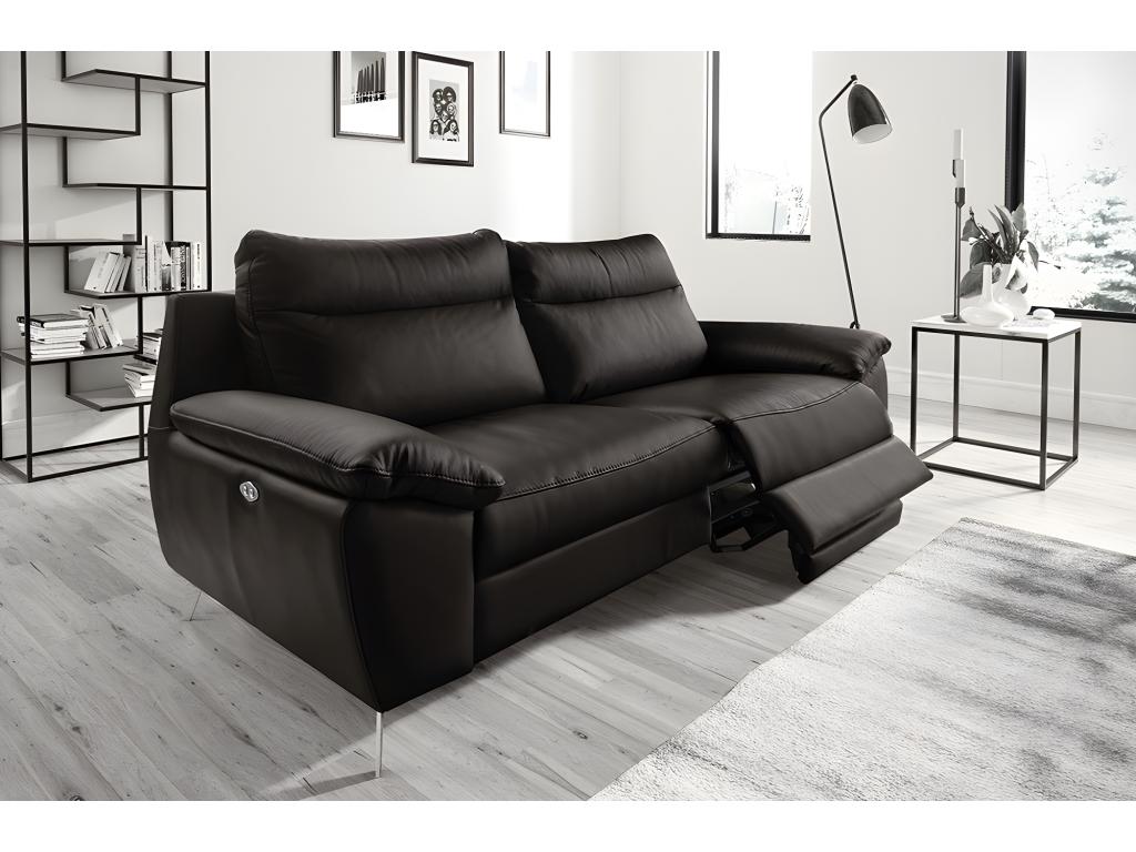 Divano in pelle nera