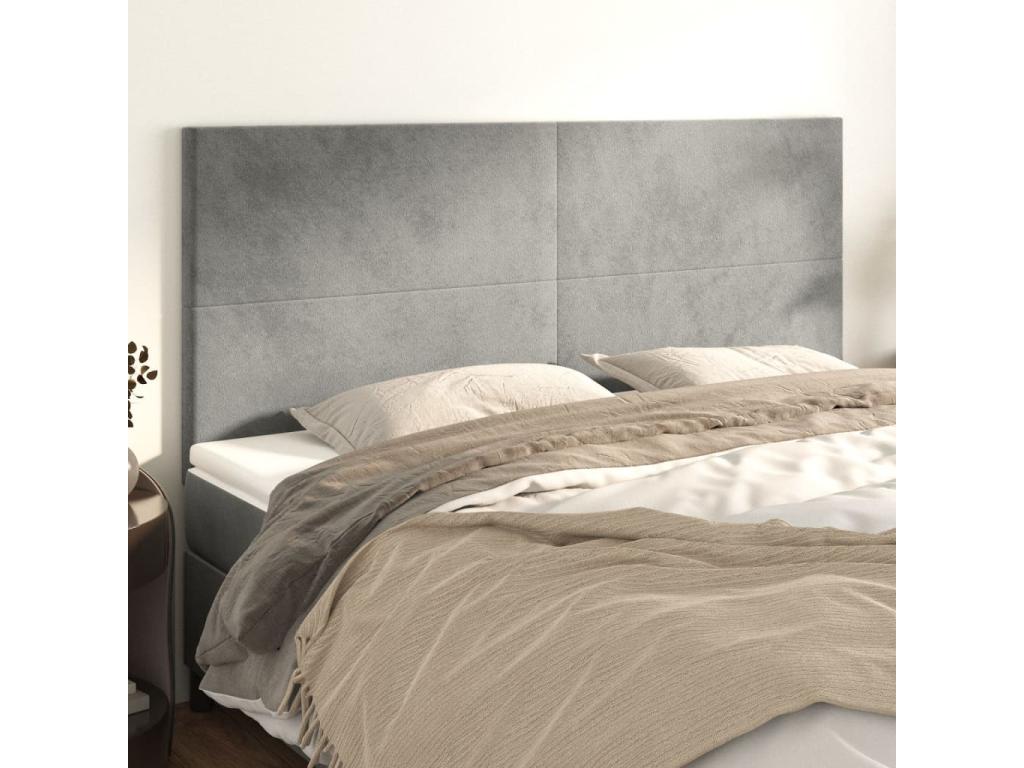 Letto in velluto grigio, 100 x 5 x 78 cm