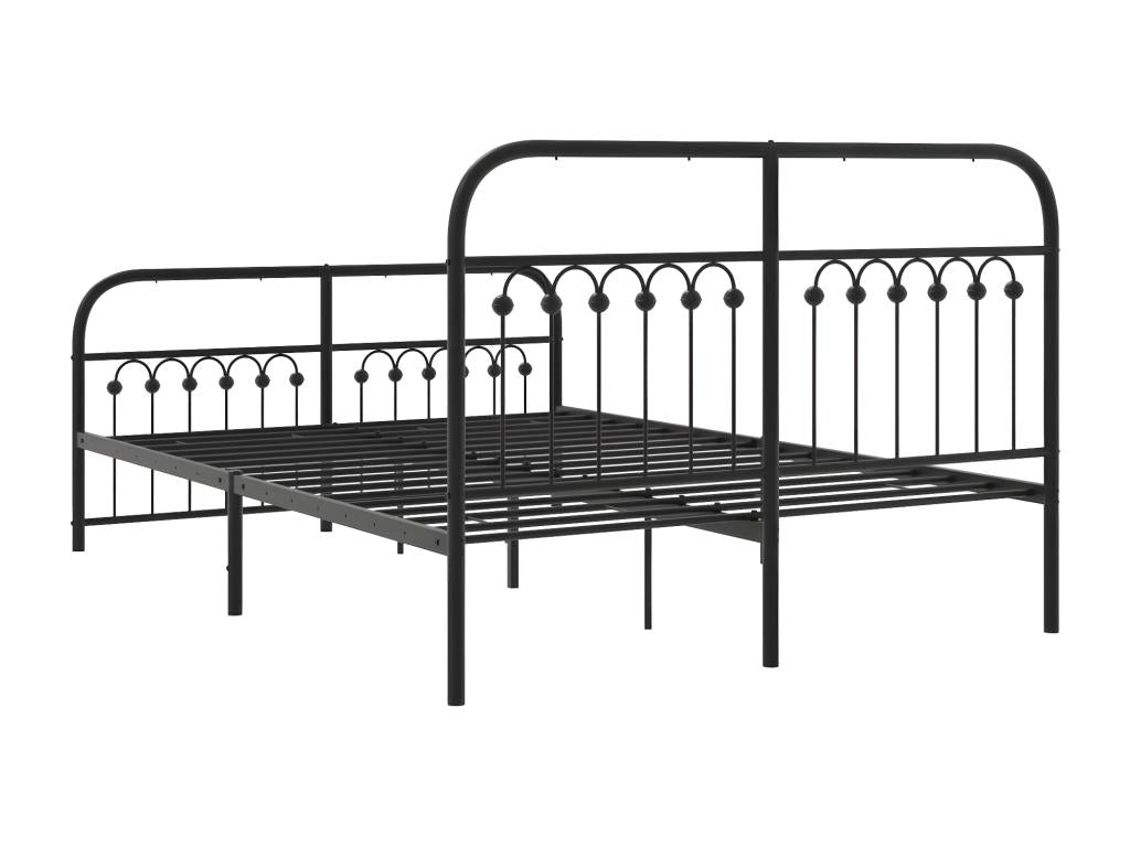 Struttura letto in metallo nero, 140 x 190 cm