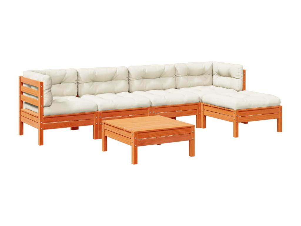 Set di mobili da esterno in legno di pino marrone - dlz1766572642391