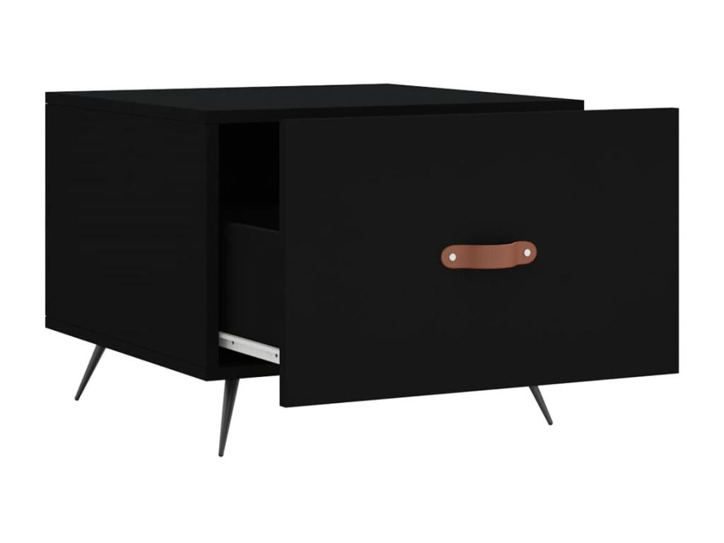 Tavolino da caffè in legno ingegnerizzato nero, 50 x 50 x 40 cm