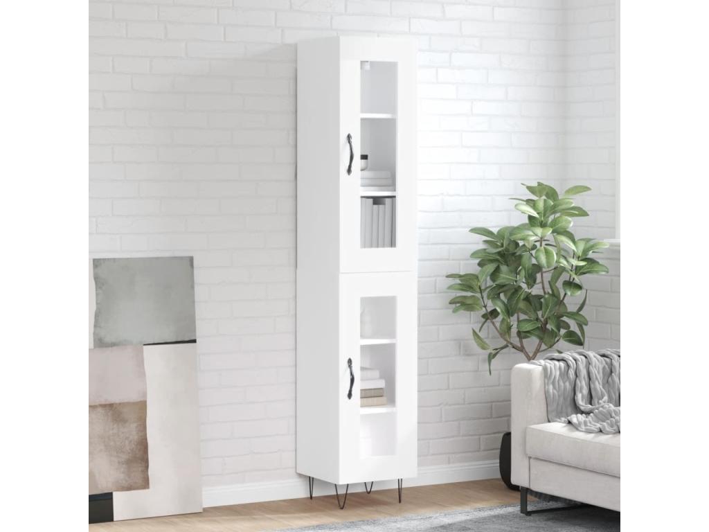 Credenza in legno ingegnerizzato bianco, 34,5 x 34 x 180 cm - dlz1766573036983