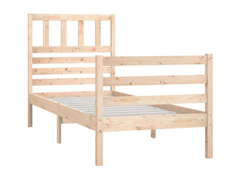 Struttura letto in legno massello marrone, 100 x 200 cm