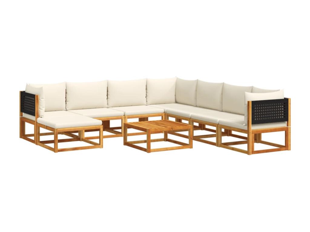 Set di mobili da esterno in legno massello marrone