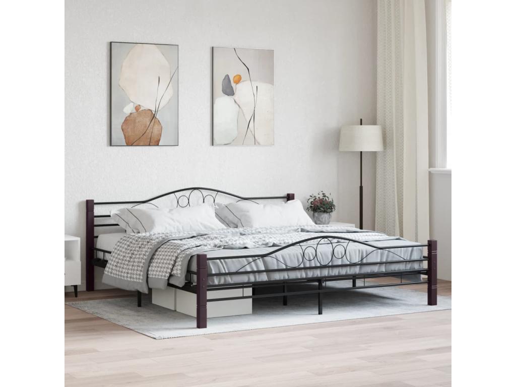 Struttura letto in metallo nero, 180 x 200 cm