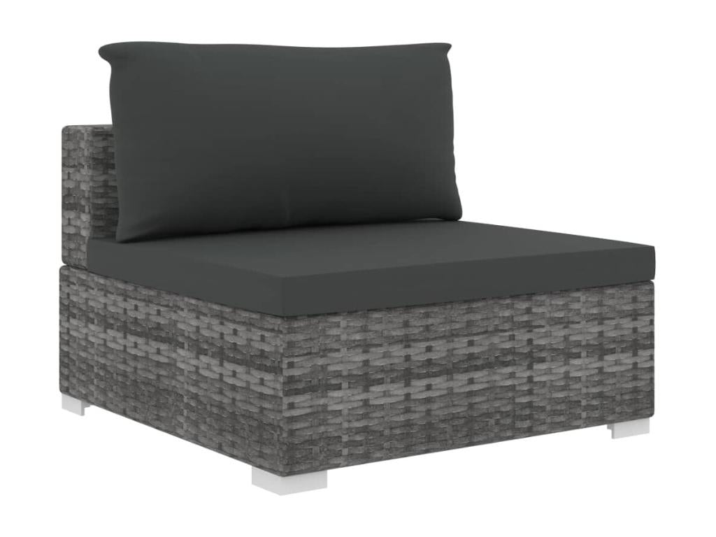 Set di mobili da esterno in vimini intrecciato in resina grigia - dlz1766572640003