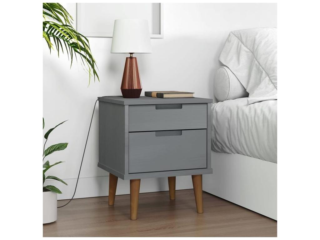 Tavolo in legno di pino grigio, 40 x 35 x 48 cm