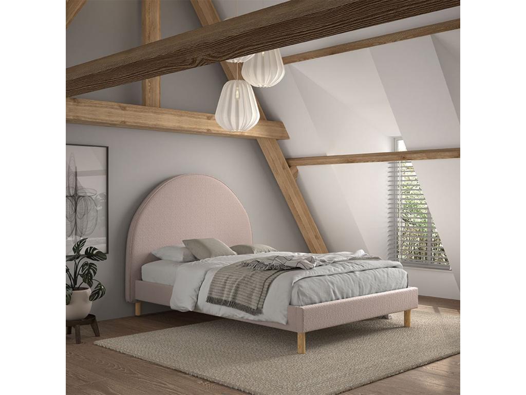 Letto in tessuto Boucle, 140 x 200 cm