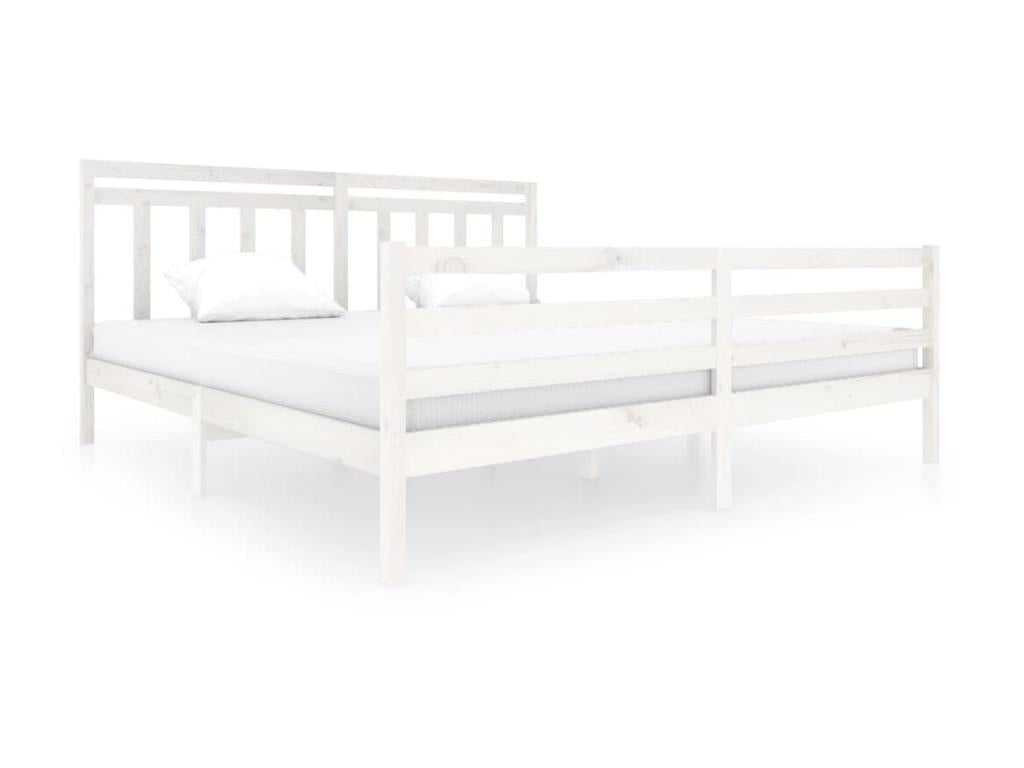Letto in legno massello bianco, 200 x 200 cm