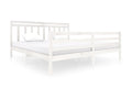 Letto in legno massello bianco, 200 x 200 cm