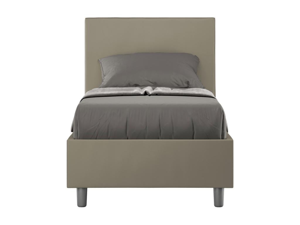 Letto in pelle marrone, 80 x 200 cm