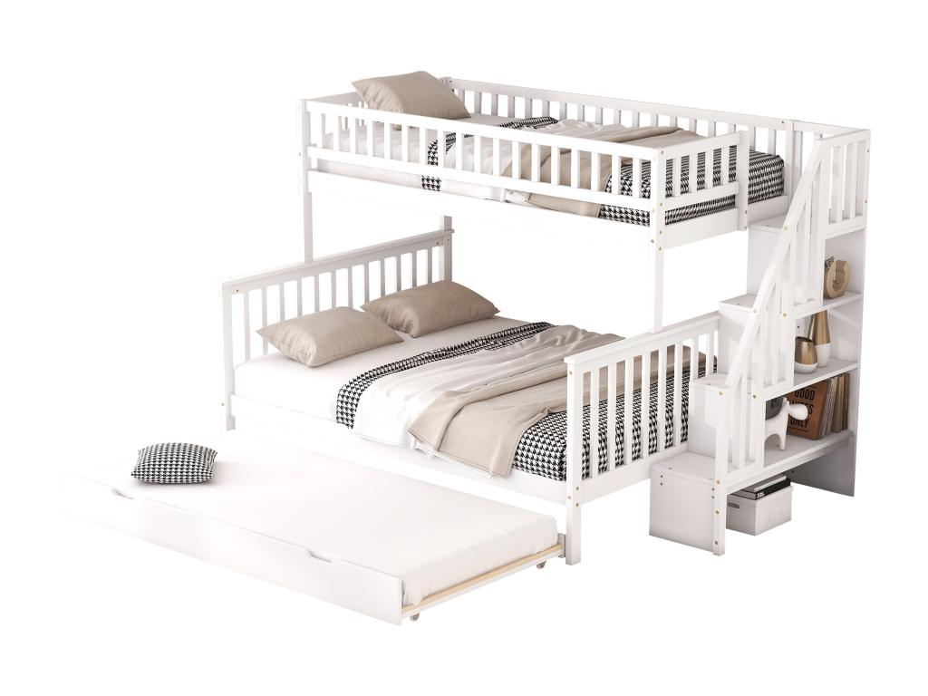 Letto in legno di pino bianco, 90 x 200 cm - dlz1766572274600