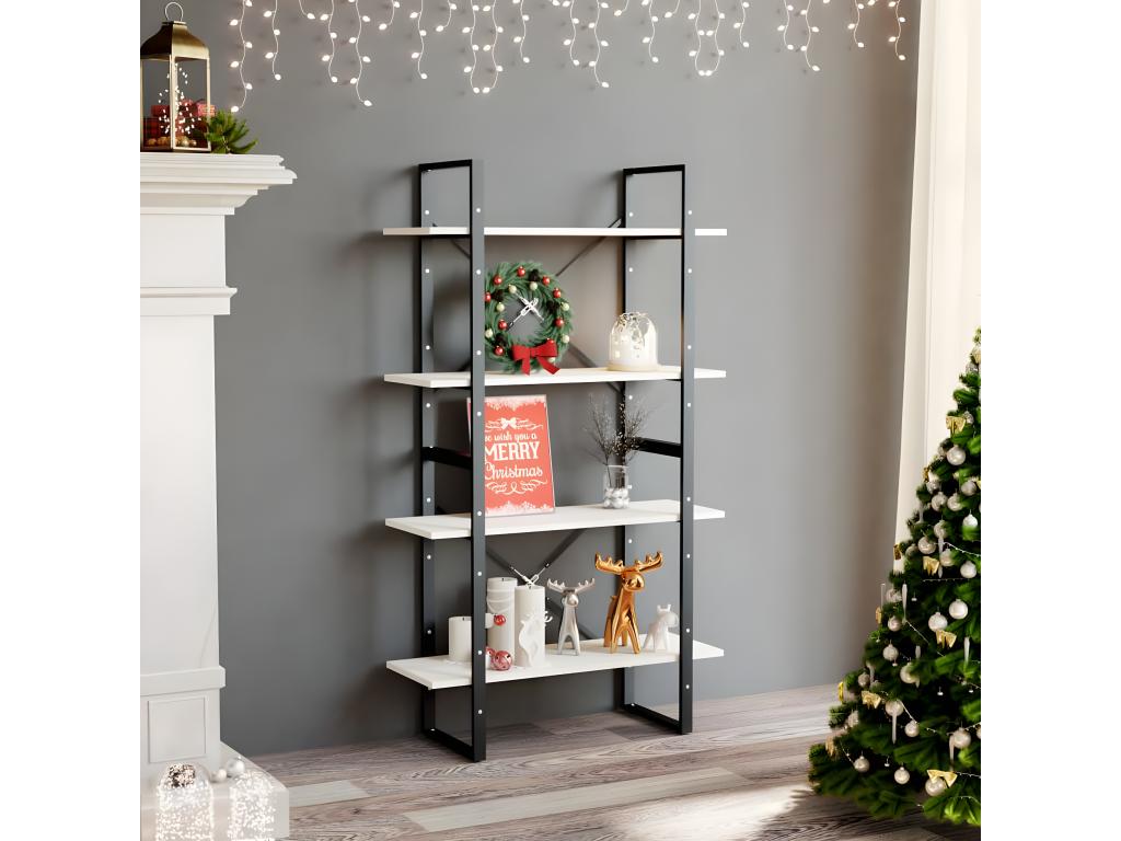 Libreria in legno di pino bianco, 80 x 30 x 140 cm