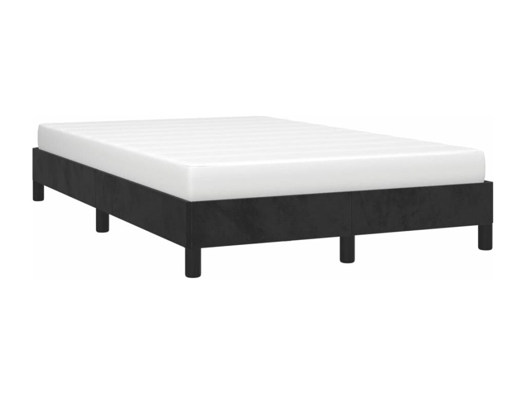 Struttura letto in velluto nero, 120 x 190 cm