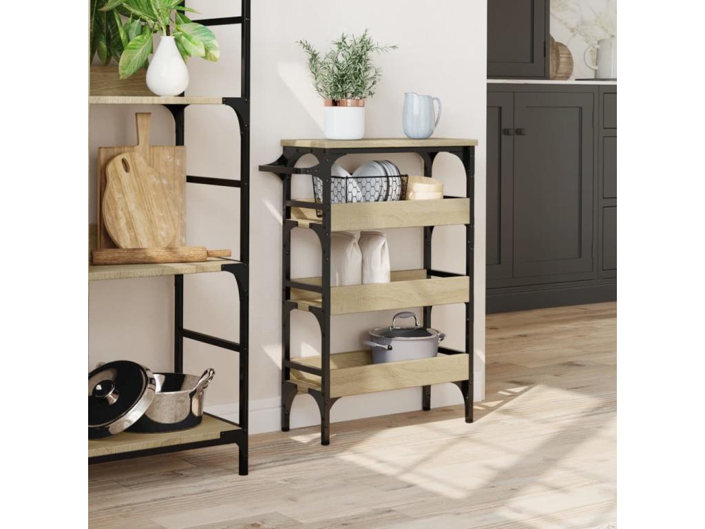 Mobili per la casa in legno di quercia marrone, 53 x 20 x 76 cm