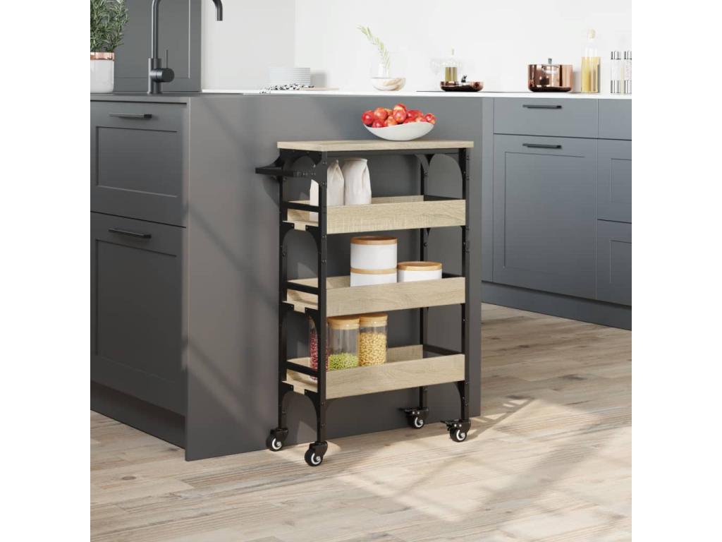 Mobili per la casa in legno di quercia marrone, 53 x 20 x 76 cm