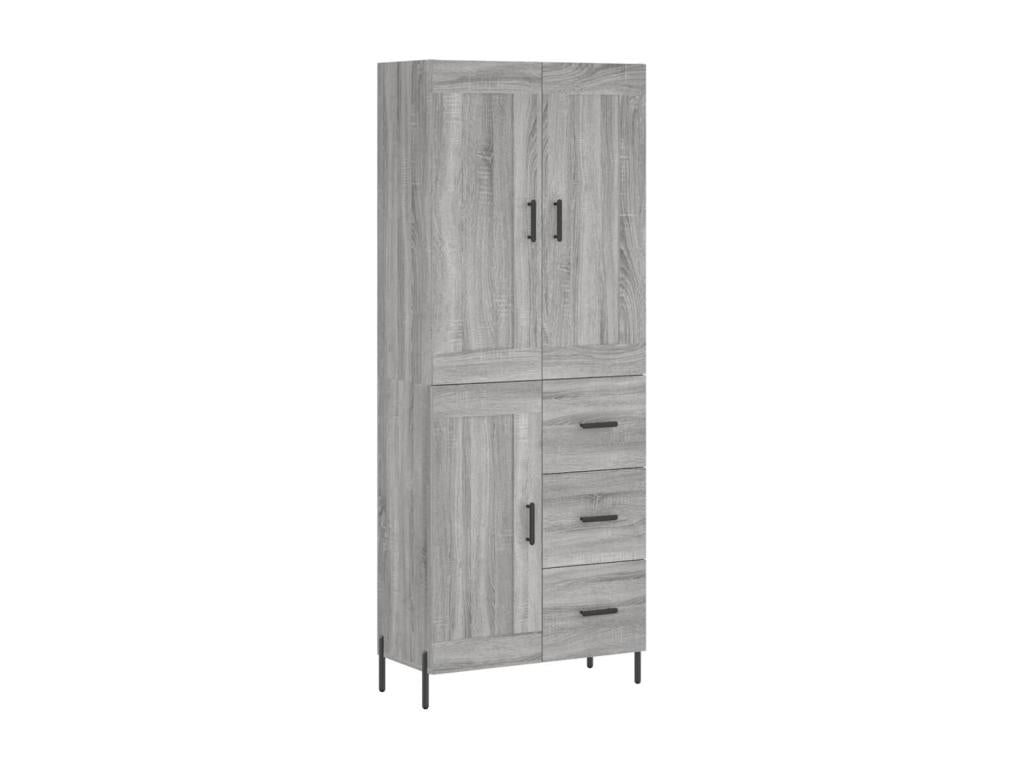 Credenza in legno ingegnerizzato grigio, 69,5 x 34 x 180 cm