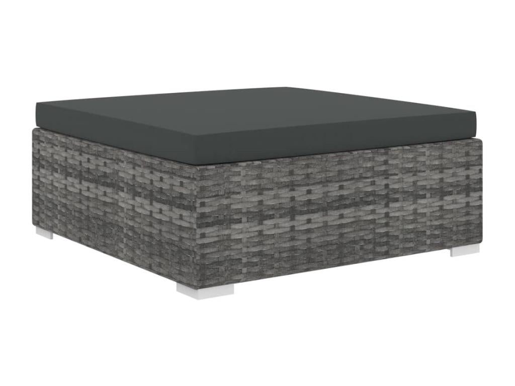 Set di mobili da esterno in vimini intrecciato in resina grigia - dlz1766572640003