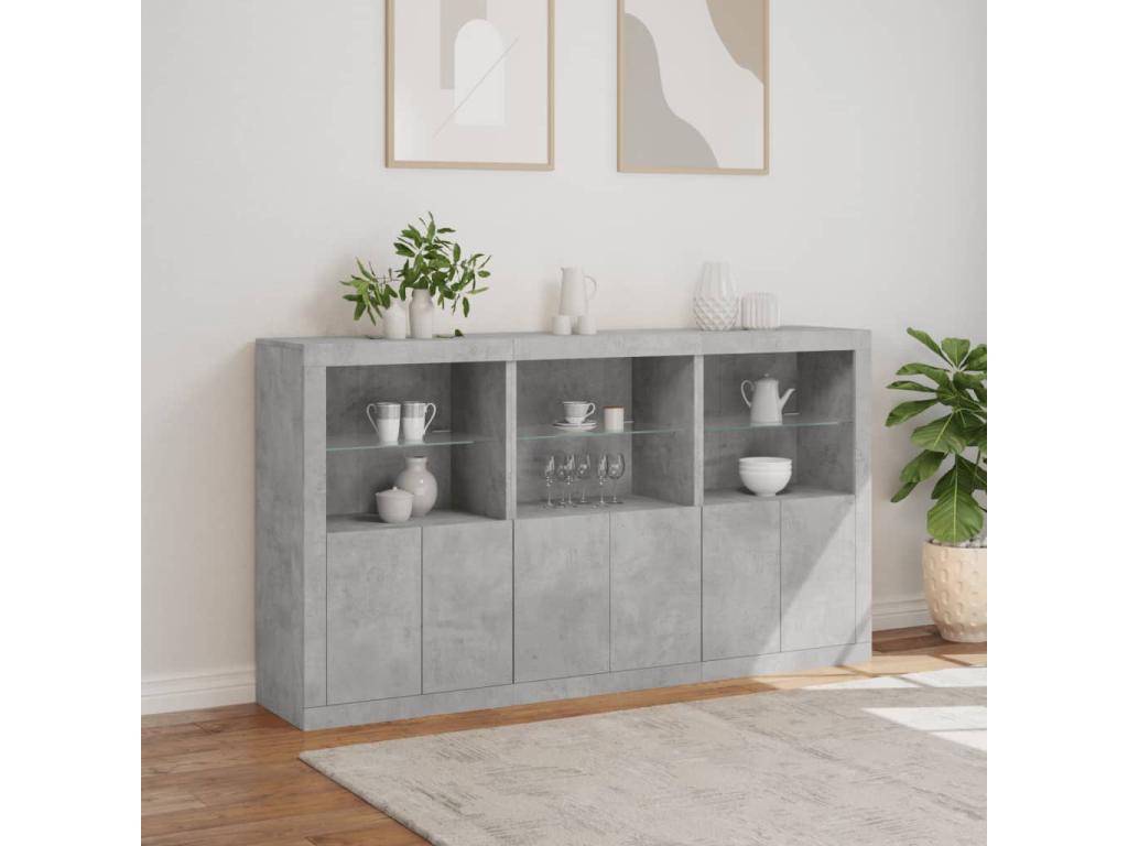 Credenza grigia, 181,5 x 37 x 100 cm