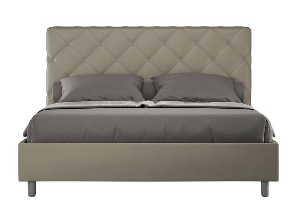 Letto in similpelle marrone, 160 x 200 cm - dlz1766573018275