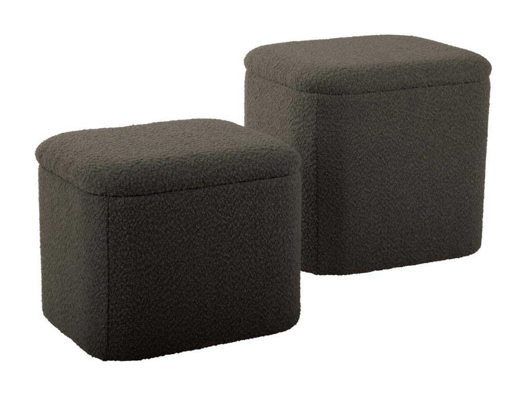 Pouf in tessuto bouclé verde