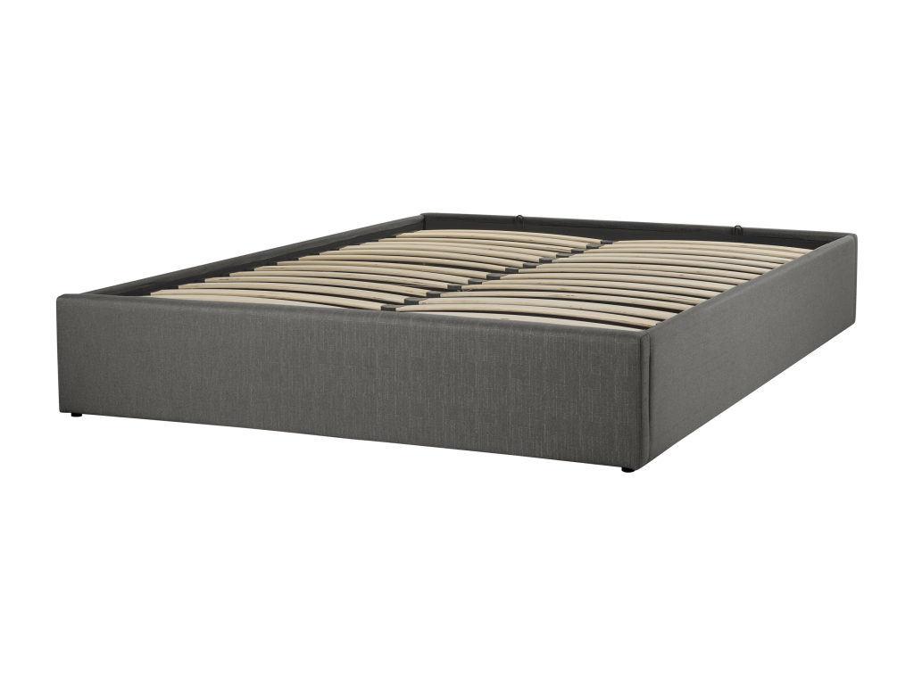 Letto in tessuto grigio, 160 x 200 cm