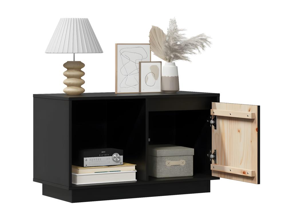 Mobile TV in legno di pino nero, 74 x 35 x 44 cm