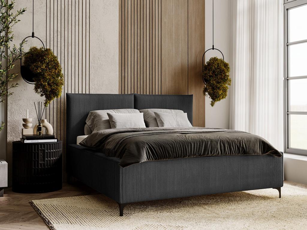 Letto grigio, 160 x 214 x 108 cm