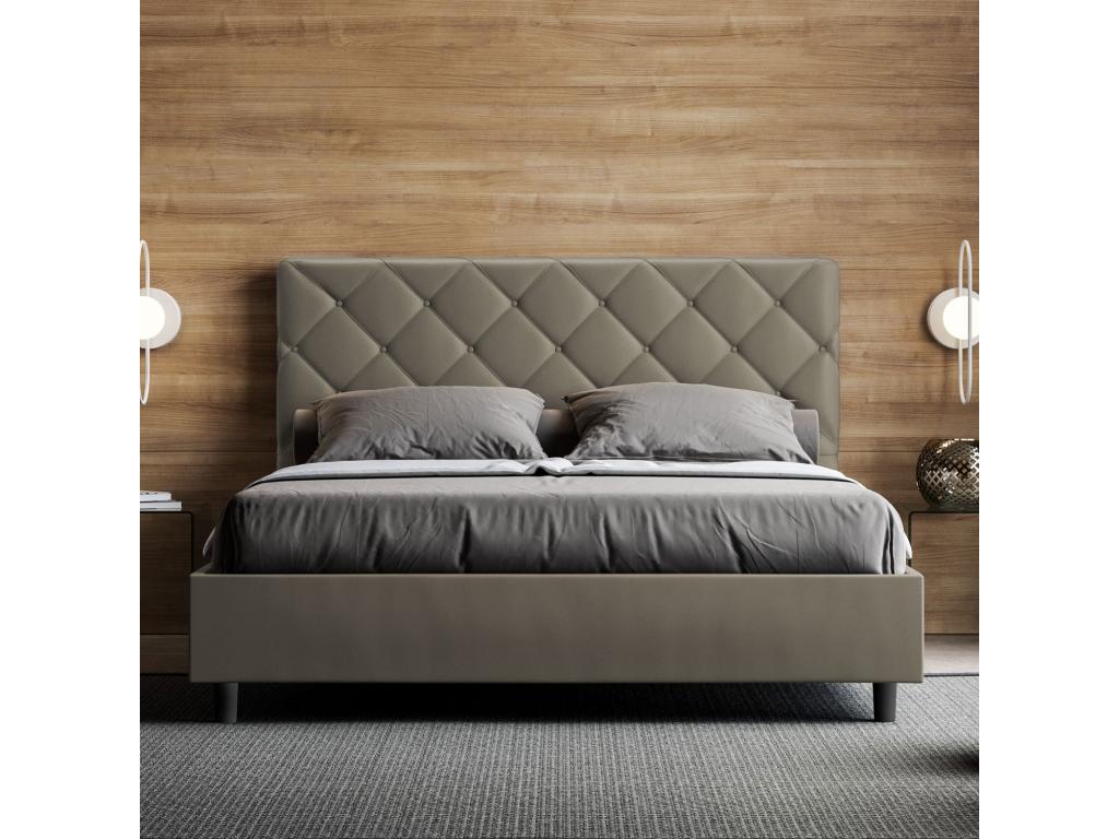 Letto in similpelle marrone, 160 x 200 cm - dlz1766573018275