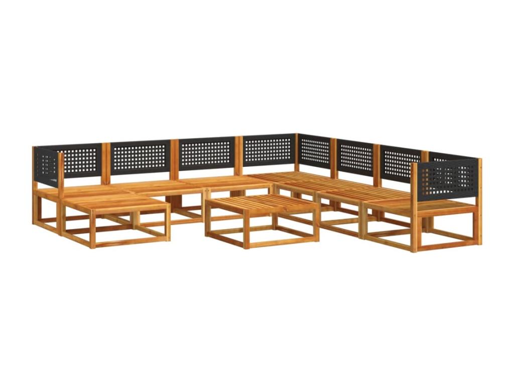 Set di mobili da esterno in legno massello marrone