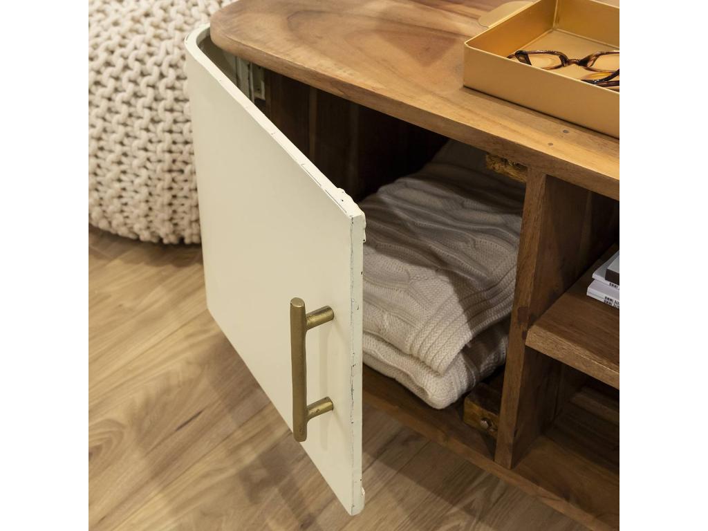 Mobile TV in metallo marrone